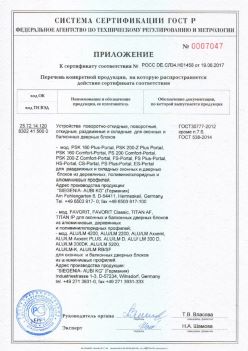 2017.06.19 Горячий Ключ - Приложение к сертификату Устройства поворотные, откидные, Siegenia-Aubi KG. ГОСТ 30777-2012